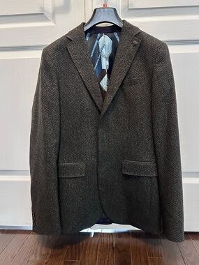 Ted Baker Men's Wool Blazer - Dark Grey